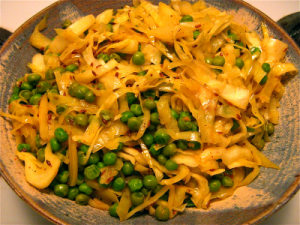 cabbage and peas